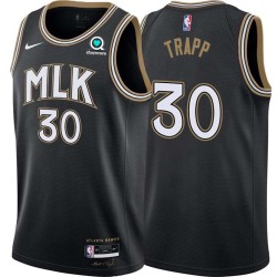 Black_City George Trapp Hawks #30 Twill Basketball Jersey FREE SHIPPING