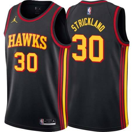 Black Mark Strickland Hawks #30 Twill Basketball Jersey FREE SHIPPING