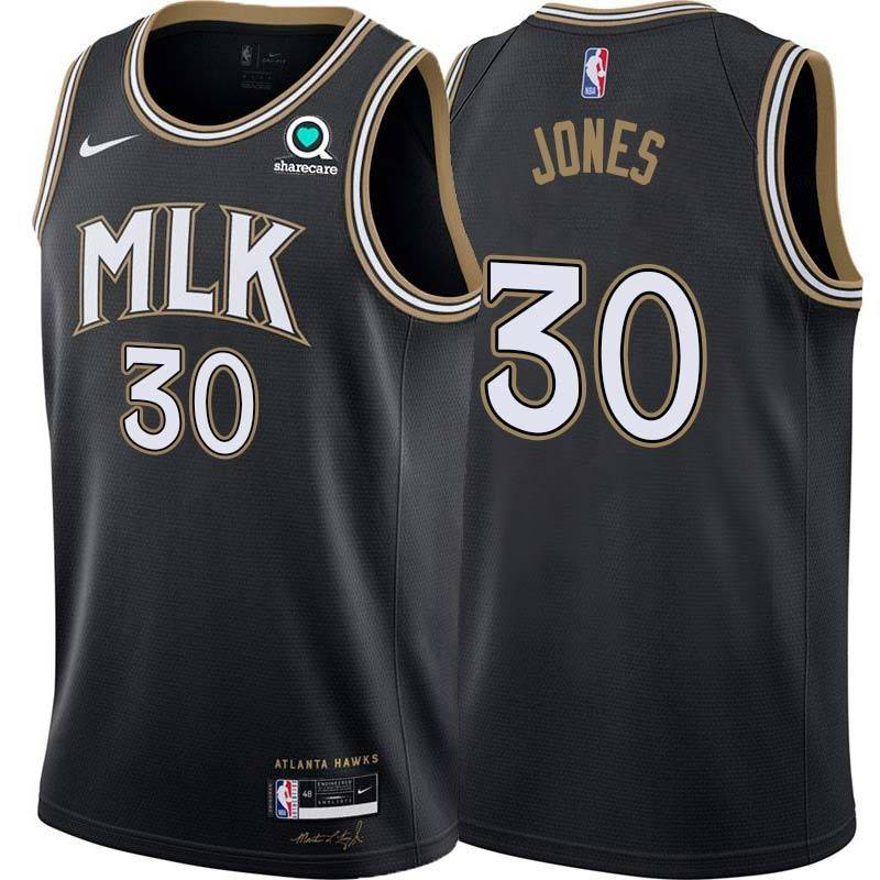 Black_City Dahntay Jones Hawks #30 Twill Basketball Jersey FREE SHIPPING