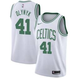 White Kelly Olynyk Twill Basketball Jersey -Celtics #41 Olynyk Twill Jerseys, FREE SHIPPING