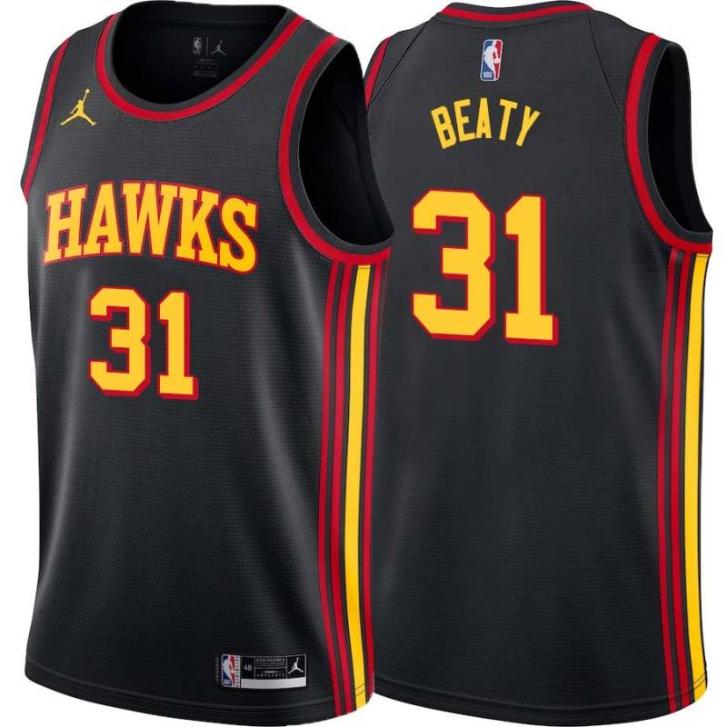 Black Zelmo Beaty Hawks #31 Twill Basketball Jersey FREE SHIPPING