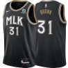 Black_City Rickey Brown Hawks #31 Twill Basketball Jersey FREE SHIPPING