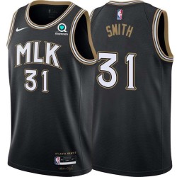 Black_City Kenny Smith Hawks #31 Twill Basketball Jersey FREE SHIPPING