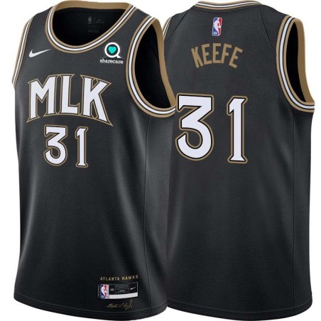 Black_City Adam Keefe Hawks #31 Twill Basketball Jersey FREE SHIPPING