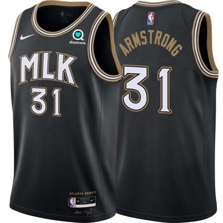 Black_City Hilton Armstrong Hawks #31 Twill Basketball Jersey FREE SHIPPING