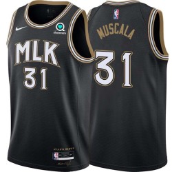 Black_City Mike Muscala Hawks #31 Twill Basketball Jersey FREE SHIPPING