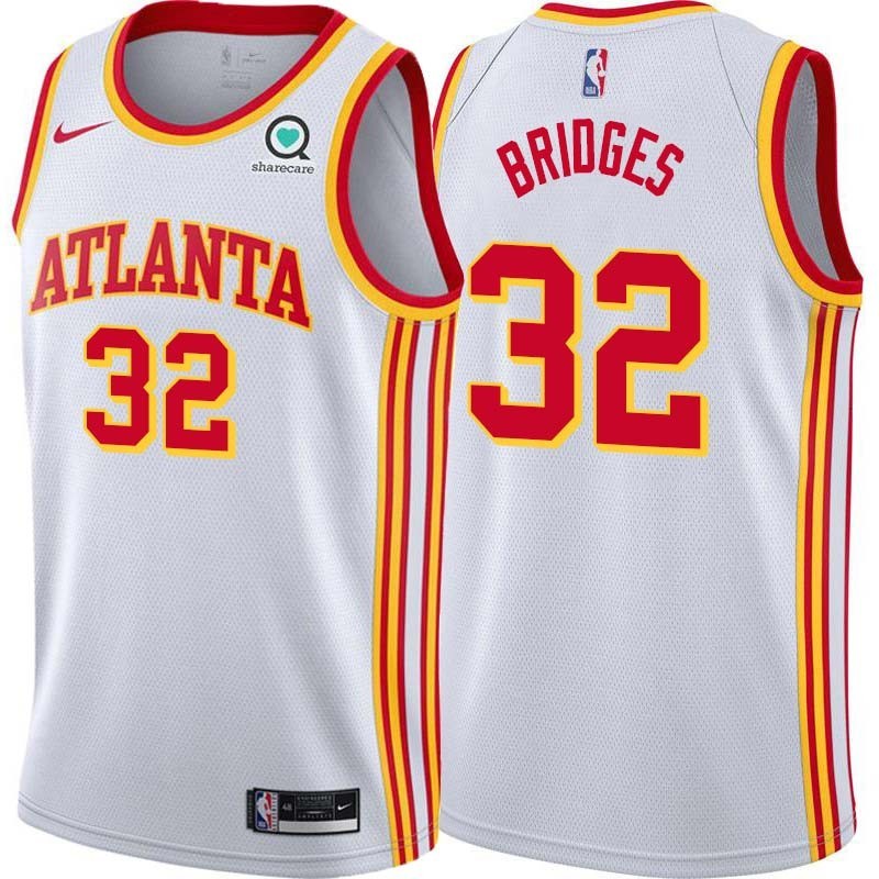 White Bill Bridges Hawks #32 Twill Basketball Jersey FREE SHIPPING