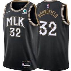 Black_City Dan Roundfield Hawks #32 Twill Basketball Jersey FREE SHIPPING