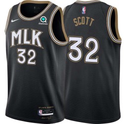 Black_City Mike Scott Hawks #32 Twill Basketball Jersey FREE SHIPPING