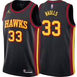 Black Willie Naulls Hawks #33 Twill Basketball Jersey FREE SHIPPING