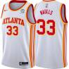 White Willie Naulls Hawks #33 Twill Basketball Jersey FREE SHIPPING