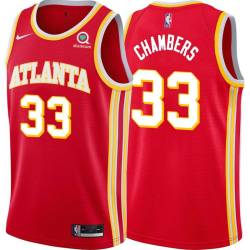 Torch_Red Jerry Chambers Hawks #33 Twill Basketball Jersey FREE SHIPPING