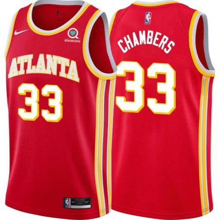 Torch_Red Jerry Chambers Hawks #33 Twill Basketball Jersey FREE SHIPPING