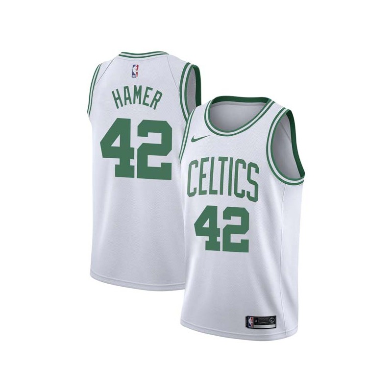 White Steve Hamer Twill Basketball Jersey -Celtics #42 Hamer Twill Jerseys, FREE SHIPPING