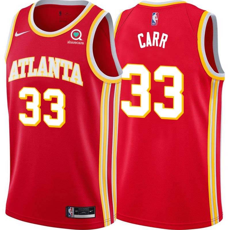 Torch_Red Antoine Carr Hawks #33 Twill Basketball Jersey FREE SHIPPING