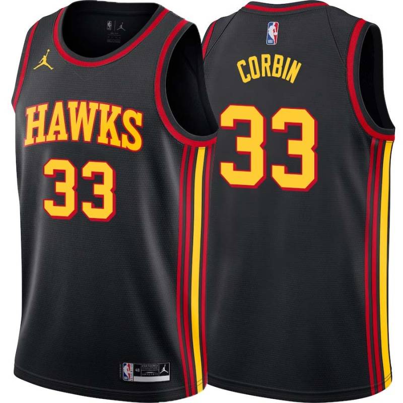 Black Tyrone Corbin Hawks #33 Twill Basketball Jersey FREE SHIPPING