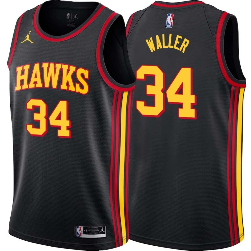 Black Dwight Waller Hawks #34 Twill Basketball Jersey FREE SHIPPING