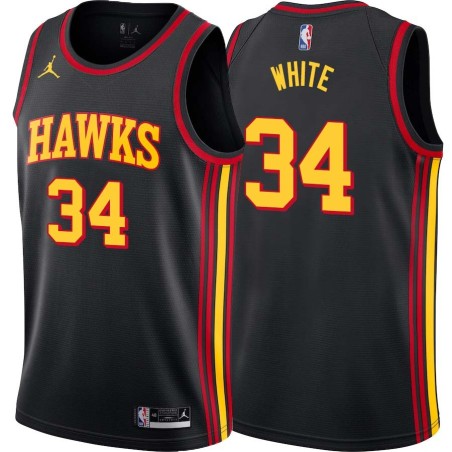 Black Herb White Hawks #34 Twill Basketball Jersey FREE SHIPPING