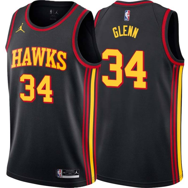 Black Mike Glenn Hawks #34 Twill Basketball Jersey FREE SHIPPING