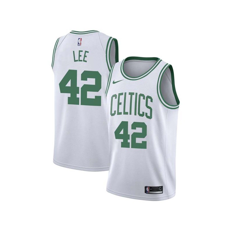 White David Lee Twill Basketball Jersey -Celtics #42 Lee Twill Jerseys, FREE SHIPPING