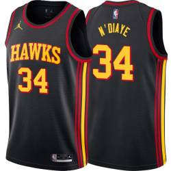 Black Mamadou N'Diaye Hawks #34 Twill Basketball Jersey FREE SHIPPING