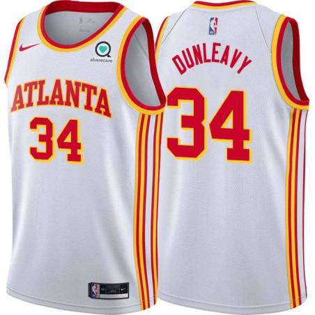 White Mike Dunleavy Hawks #34 Twill Basketball Jersey FREE SHIPPING