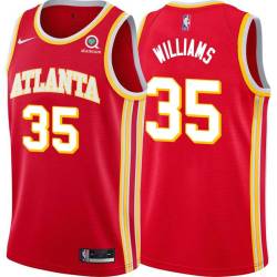 Torch_Red Sly Williams Hawks #35 Twill Basketball Jersey FREE SHIPPING