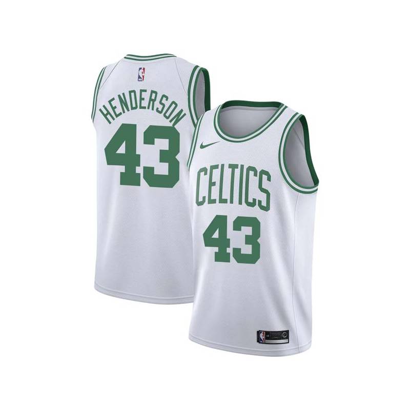 White Gerald Henderson Twill Basketball Jersey -Celtics #43 Henderson Twill Jerseys, FREE SHIPPING