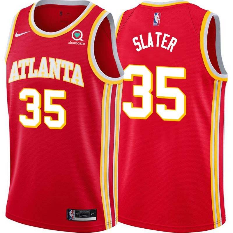 Torch_Red Reggie Slater Hawks #35 Twill Basketball Jersey FREE SHIPPING