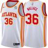 White Rasheed Wallace Hawks #36 Twill Basketball Jersey FREE SHIPPING