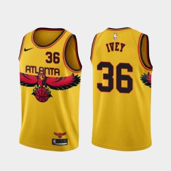 Yellow_City Royal Ivey Hawks #36 Twill Basketball Jersey FREE SHIPPING