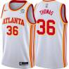 White Etan Thomas Hawks #36 Twill Basketball Jersey FREE SHIPPING