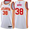 White Mikki Moore Hawks #38 Twill Basketball Jersey FREE SHIPPING