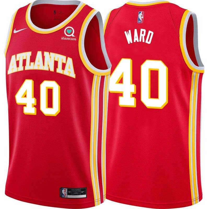 Torch_Red Gerry Ward Hawks #40 Twill Basketball Jersey FREE SHIPPING