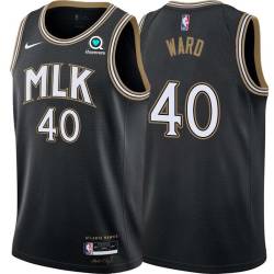 Black_City Gerry Ward Hawks #40 Twill Basketball Jersey FREE SHIPPING