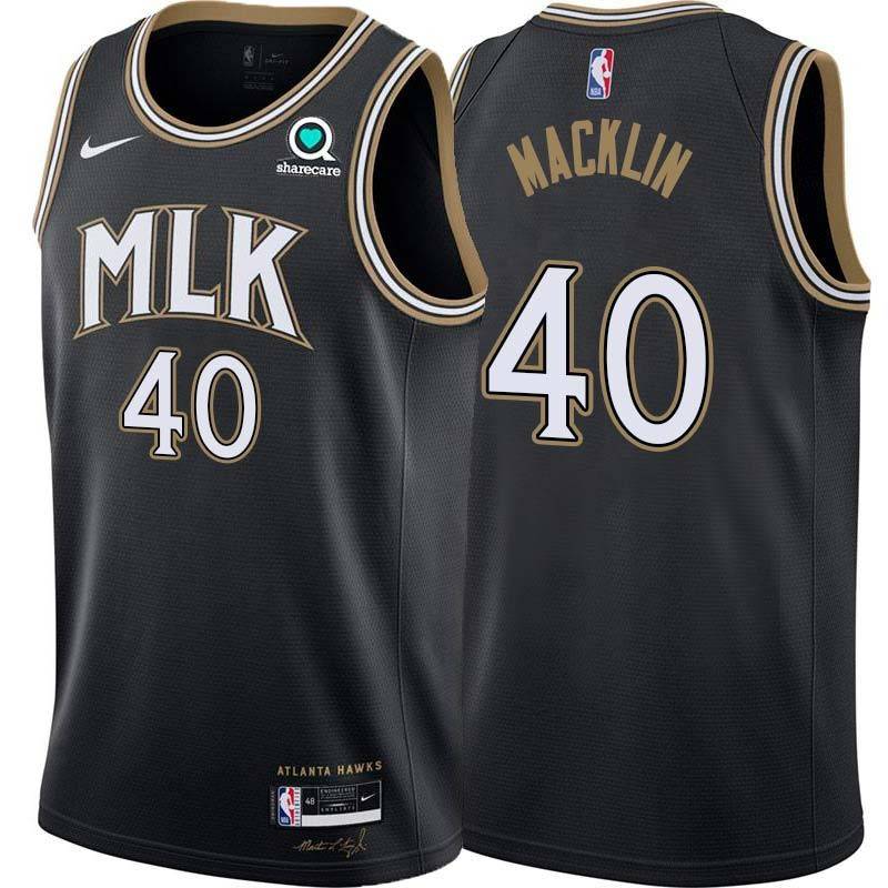 Black_City Rudy Macklin Hawks #40 Twill Basketball Jersey FREE SHIPPING