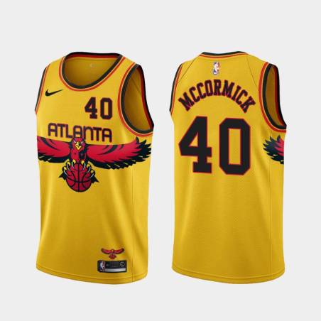 Yellow_City Tim McCormick Hawks #40 Twill Basketball Jersey FREE SHIPPING