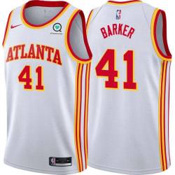 White Tom Barker Hawks #41 Twill Basketball Jersey FREE SHIPPING