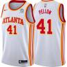 White Sam Pellom Hawks #41 Twill Basketball Jersey FREE SHIPPING