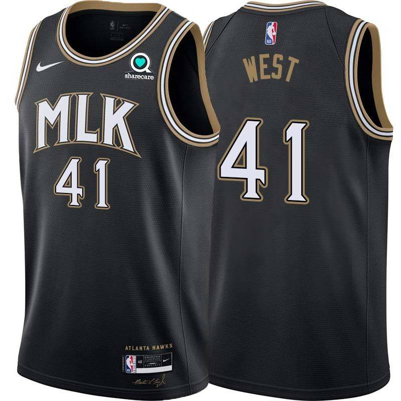 Black_City Mark West Hawks #41 Twill Basketball Jersey FREE SHIPPING