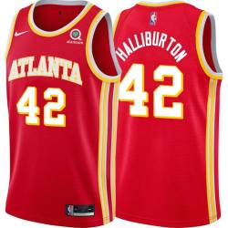 Torch_Red Jeff Halliburton Hawks #42 Twill Basketball Jersey FREE SHIPPING