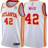 White Kevin Willis Hawks #42 Twill Basketball Jersey FREE SHIPPING