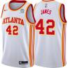 White Henry James Hawks #42 Twill Basketball Jersey FREE SHIPPING