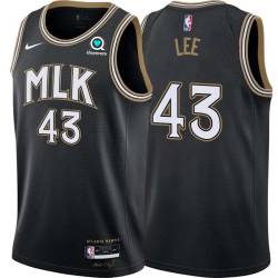 Black_City Clyde Lee Hawks #43 Twill Basketball Jersey FREE SHIPPING