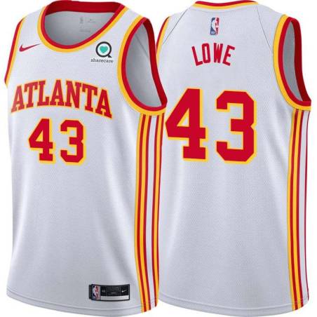 White Sidney Lowe Hawks #43 Twill Basketball Jersey FREE SHIPPING