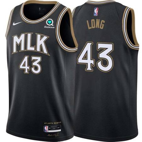 Black_City Grant Long Hawks #43 Twill Basketball Jersey FREE SHIPPING