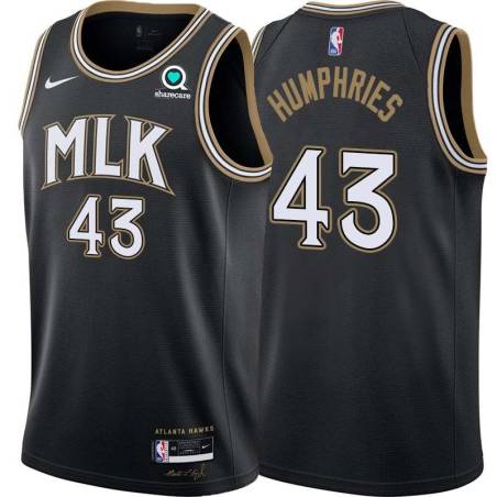 Black_City Kris Humphries Hawks #43 Twill Basketball Jersey FREE SHIPPING