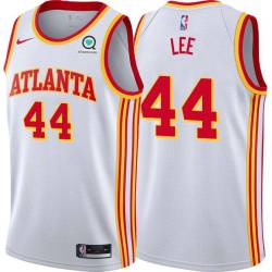 White Ron Lee Hawks #44 Twill Basketball Jersey FREE SHIPPING