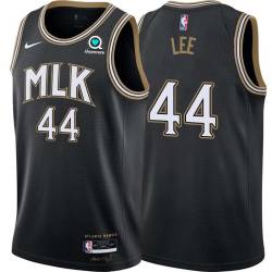 Black_City Ron Lee Hawks #44 Twill Basketball Jersey FREE SHIPPING