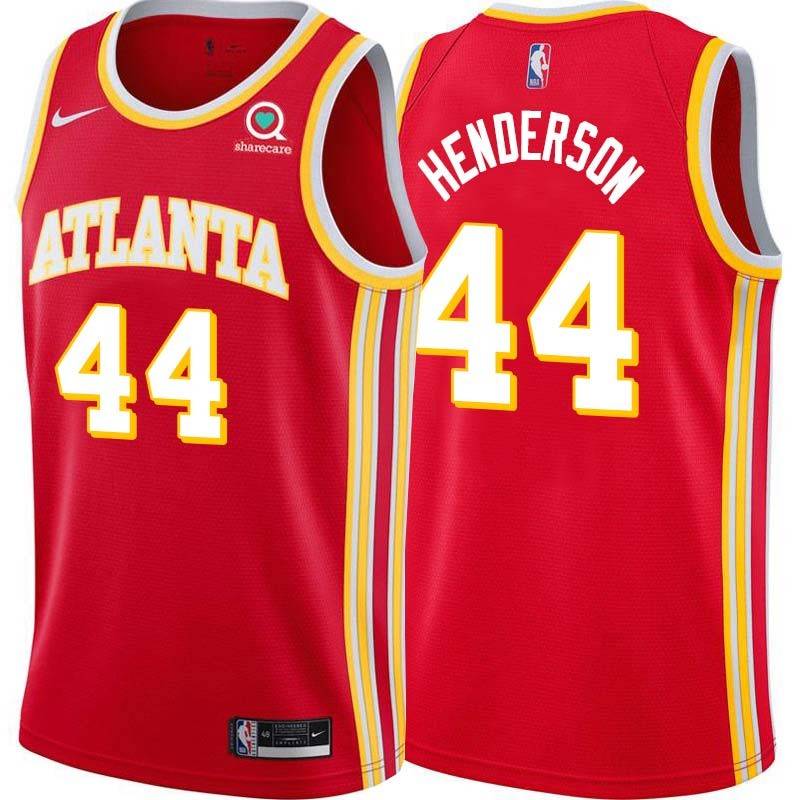 Torch_Red Alan Henderson Hawks #44 Twill Basketball Jersey FREE SHIPPING